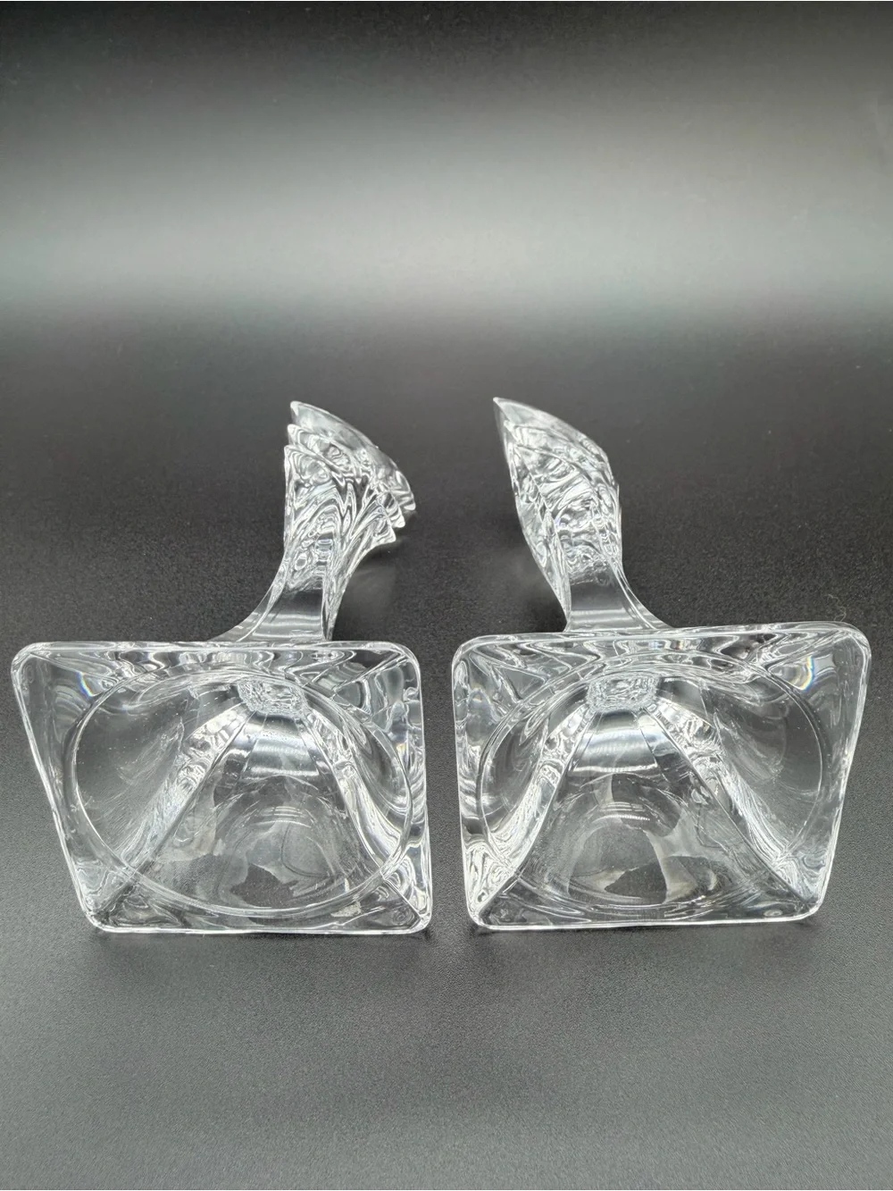 Vintage Mikasa Art Deco Lead Crystal Taper Candle Holders – Pair